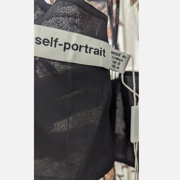 Self-Portrait Black and Cream Floral Maxi Dress - Picture 8 of 14